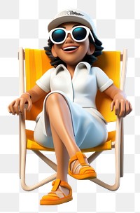 PNG Sunglasses sitting cartoon chair. 