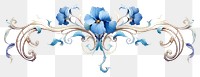 PNG Blue flower pattern art white background. AI generated Image by rawpixel.