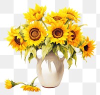PNG  Sunflower plant inflorescence centrepiece. AI generated Image by rawpixel.