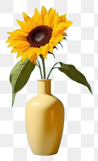 PNG Sunflower vase plant inflorescence. AI generated Image by rawpixel.