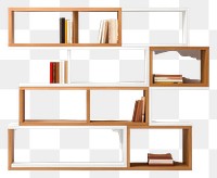 PNG Bookcase furniture bookshelf transparent background. AI generated Image by rawpixel.