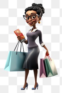 PNG Shopping footwear handbag cartoon. 