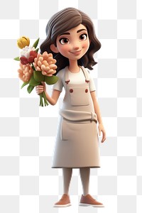 PNG Figurine cartoon flower female. 