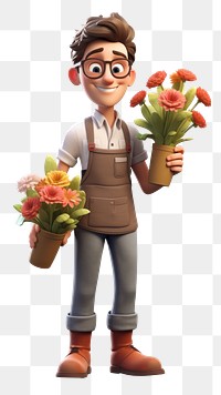 PNG Florist cartoon flower plant. 