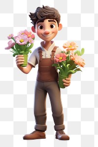 PNG Florist cartoon flower plant. AI generated Image by rawpixel.