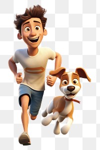 PNG Dog cartoon running toy. AI generated Image by rawpixel.