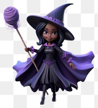 PNG Cartoon purple black doll. 