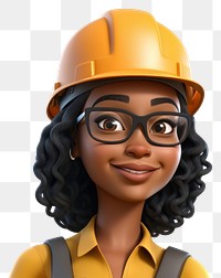 PNG Portrait cartoon hardhat helmet. 