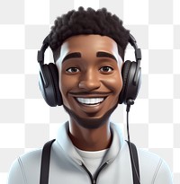 PNG Headset headphones portrait cartoon. 