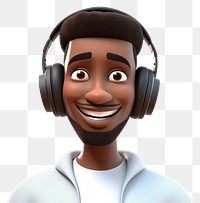 PNG Headset headphones portrait cartoon. 