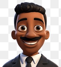 PNG Black man moustache portrait cartoon. 