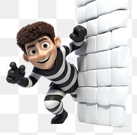 PNG Burglar cartoon striped toy. 