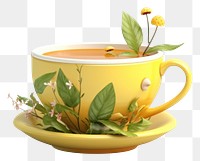 PNG Cup tea saucer herbal. 