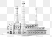 PNG Factory chimney architecture building white background. AI generated Image by rawpixel.