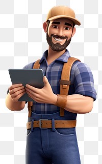 PNG Farmer computer holding adult. 