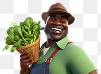 PNG Happy black farmer vegetable cartoon adult. AI generated Image by rawpixel.