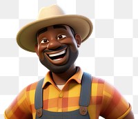 PNG Happy black farmer portrait cartoon smile. 