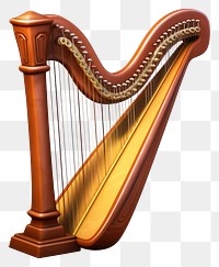 PNG Harp white background performance clàrsach. AI generated Image by rawpixel.
