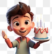 PNG Cartoon cake birthday dessert. AI generated Image by rawpixel.