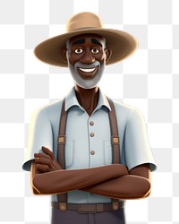 PNG Hay standing cartoon farmer. 