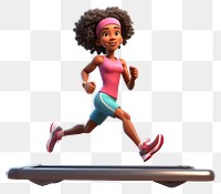 PNG Treadmill figurine running cartoon. AI generated Image by rawpixel.