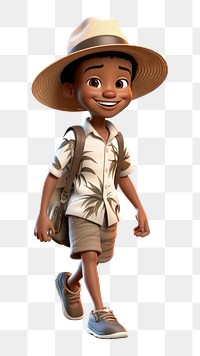 PNG Smiling walking cartoon child. 