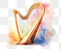 PNG Harp white background performance creativity. AI generated Image by rawpixel.