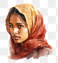 PNG Scarf headscarf portrait adult. AI generated Image by rawpixel.
