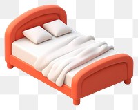 PNG  Bed furniture white background comfortable. AI generated Image by rawpixel.