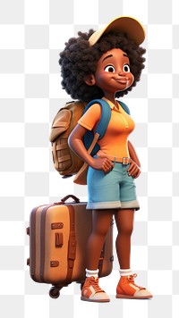 PNG Suitcase backpack luggage cartoon. AI generated Image by rawpixel.