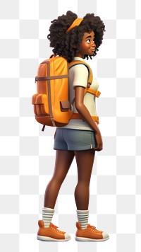 PNG Backpack cartoon female bag. AI generated Image by rawpixel.
