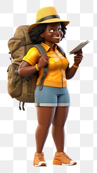 PNG Backpack cartoon female adult. AI generated Image by rawpixel.