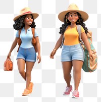 PNG Walking cartoon shorts female. AI generated Image by rawpixel.