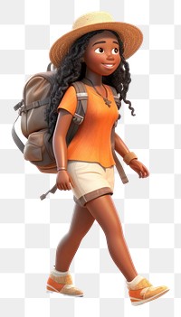 PNG Walking cartoon female toy. 