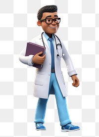 PNG Cartoon doctor white background stethoscope. 