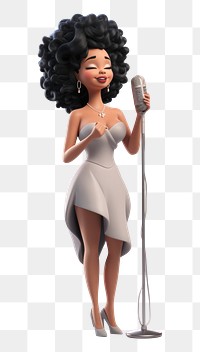 PNG Microphone cartoon singer female. AI generated Image by rawpixel.