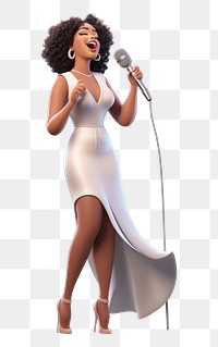 PNG Microphone cartoon singer female. AI generated Image by rawpixel.