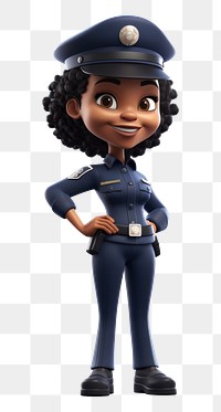 PNG Cartoon white background police officer protection. 