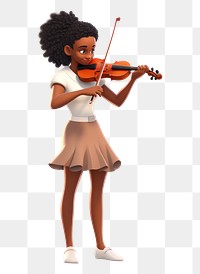 PNG Violin cartoon female white background. AI generated Image by rawpixel.