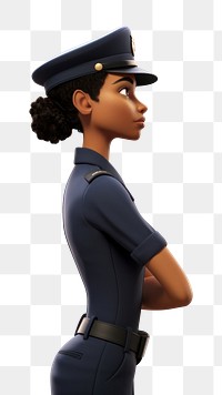 PNG Cartoon officer female adult. 