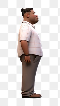 PNG Standing cartoon adult male. 