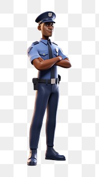 PNG Cartoon officer police white background. AI generated Image by rawpixel.