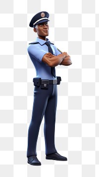 PNG Cartoon officer adult male. 