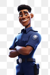 PNG Cartoon person white background police officer. 