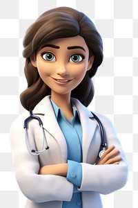 PNG Smiling cartoon doctor adult