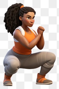 PNG Cartoon sports female adult. AI generated Image by rawpixel.
