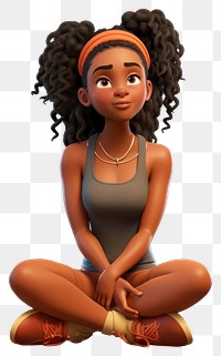 PNG Sitting cartoon sports female. 