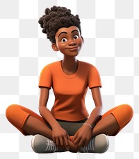 PNG Sitting cartoon female adult. AI generated Image by rawpixel.