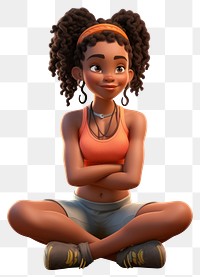 PNG Sitting cartoon female  