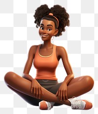 PNG Sitting cartoon female adult. 